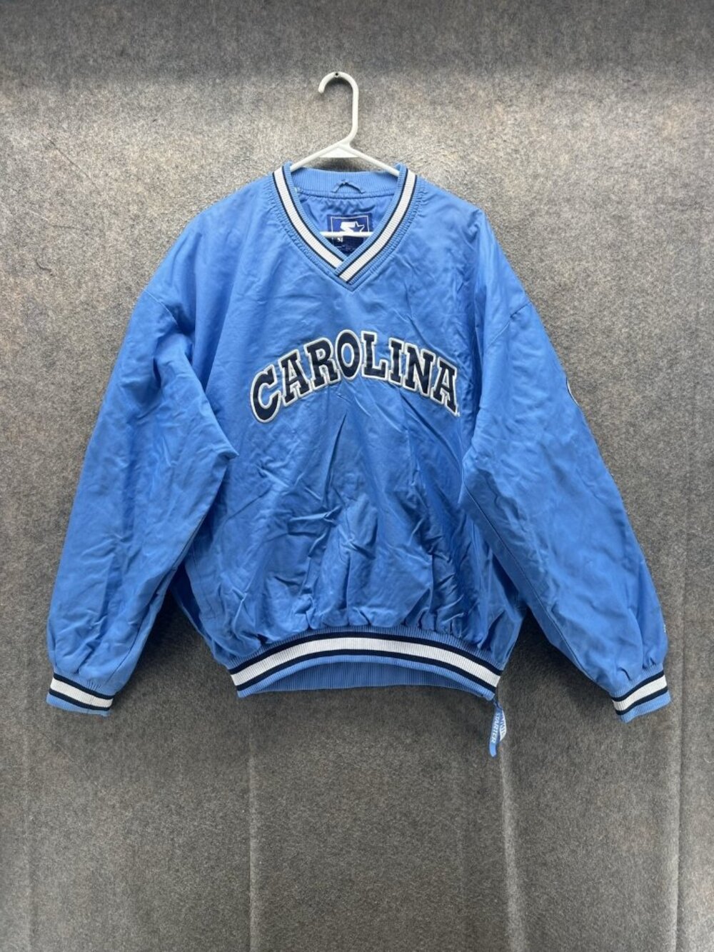 North Carolina Tar Heels Jacket Mens XL Blue NCAA Basketball Starter Pullover